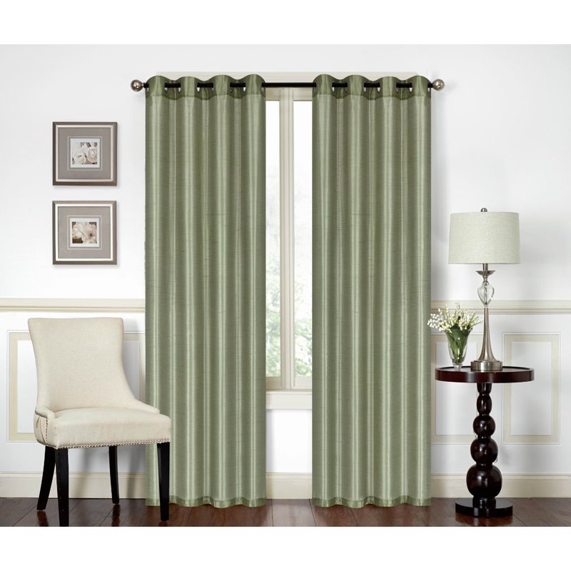Modern Faux Silk Window Curtain Panel - Elegant Home Decor 54x84