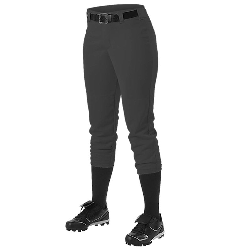 Women's Belted Softball Pants - Low Rise, Mid-Calf, Durable Polyester