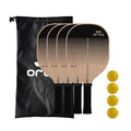 ORCA Alto 4-Pack Pickleball Paddles with Leather Handle - Black (4 Count) Variation of THIS listing