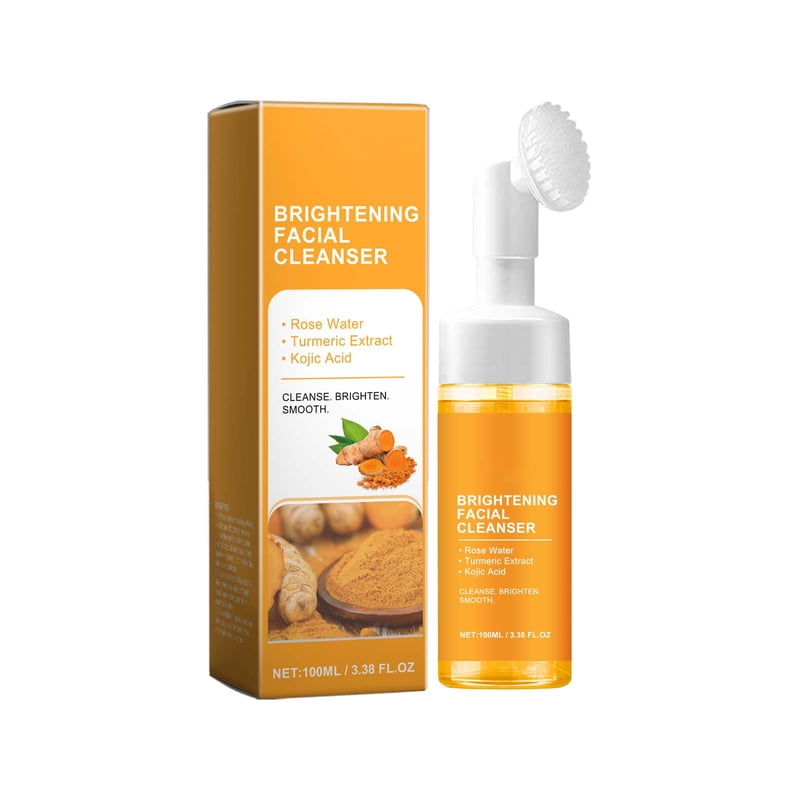 Turmeric Foaming Facial Cleanser with Brush for All Skin Types - 3.38 fl oz