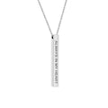 Inspirational Silver Stainless Steel Quote Bar Necklace - Fathers Day Gift