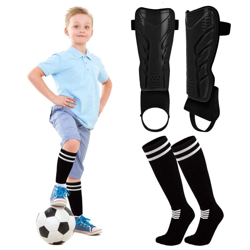 Amaopus 2-in-1 Youth Soccer Shin Guards & Socks (M) - Ankle Protection, Lightweight