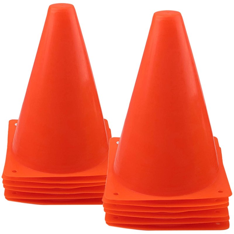 Soccer Training Cones 12-Piece Set 7 Inch Plastic Field Markers for Indoor Outdoor Practice