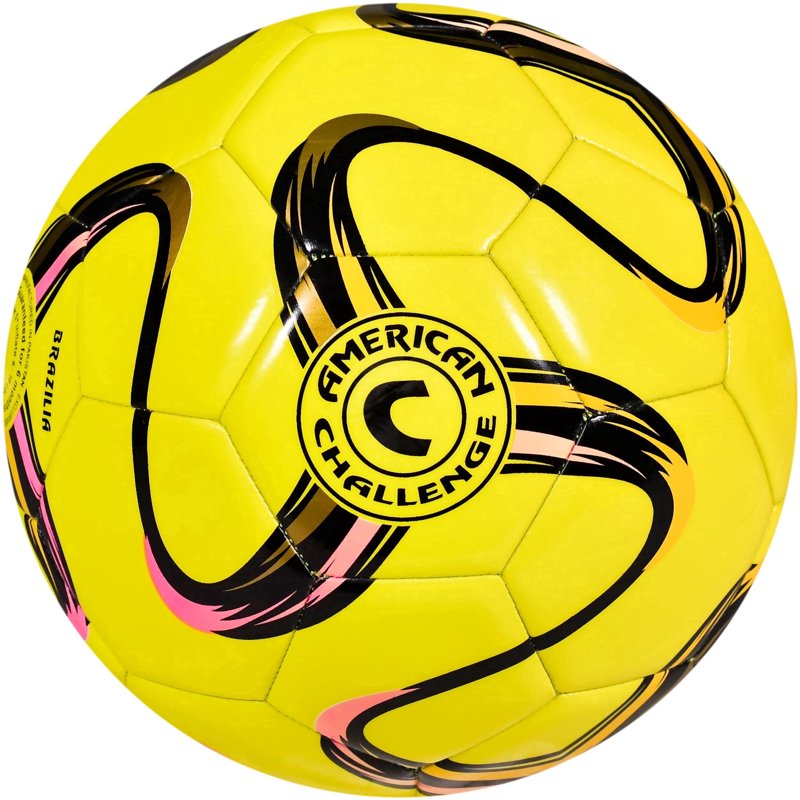 Brasilia Soccer Ball Size 5 - Training & Recreational Play by American Challenge - Variation 5, Lemon