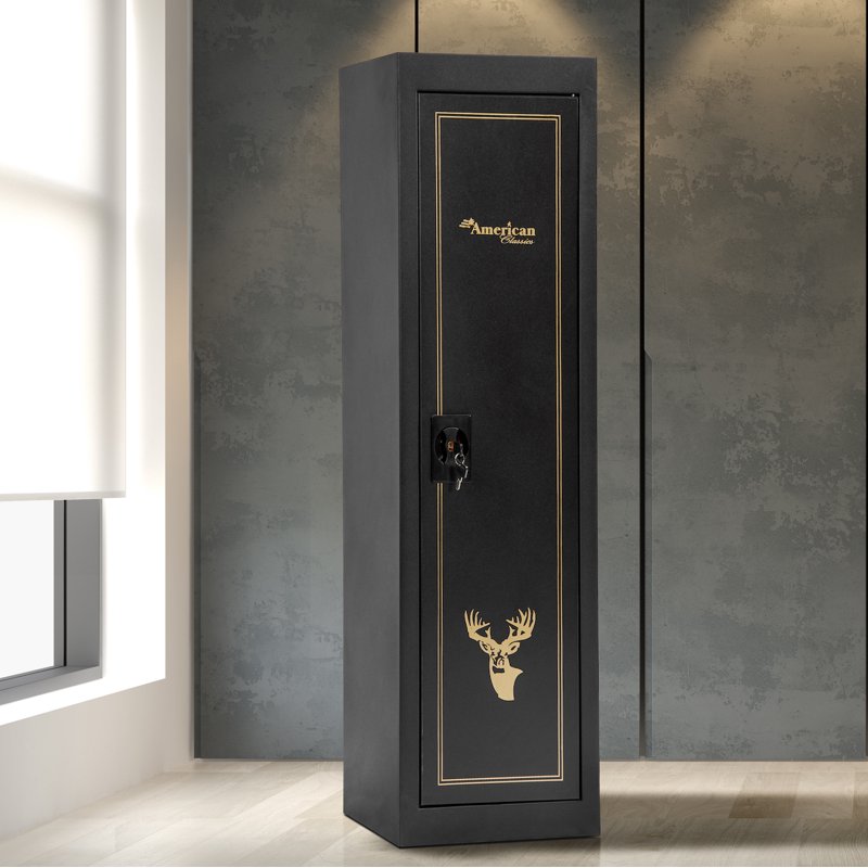 5 Gun Safe Cabinet Black - Secure Storage for Rifles and Pistols