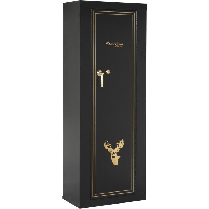 10-Gun Metal Safe Cabinet with Key Lock - Secure Rifle & Shotgun Storage