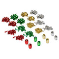 Assorted Metallic Gift Bows & Ribbons Set - 24 Pieces for Holiday & Party Gift Wrapping