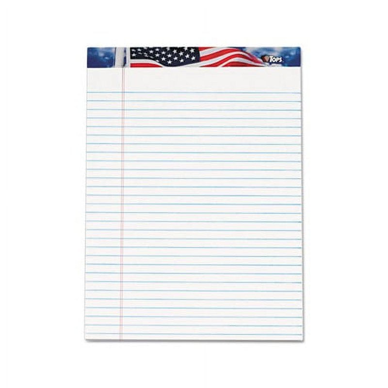American Pride Wide/Legal Rule Writing Pad - 8.5 x 11.75 White, 50 Sheets, Pack of 12