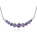 Amethyst Sterling Silver Graduated Necklace - 9 Gemstones, 18 Inch Chain