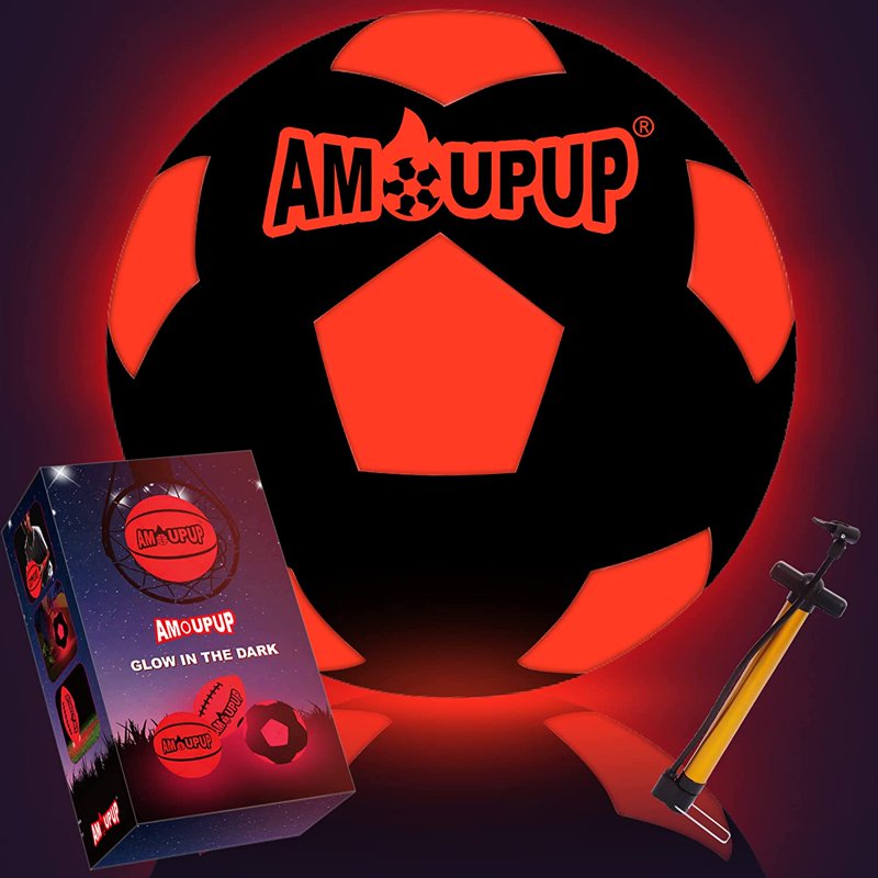 Glow in The Dark Soccer Ball with LED Lights Kids Indoor & Outdoor Toy