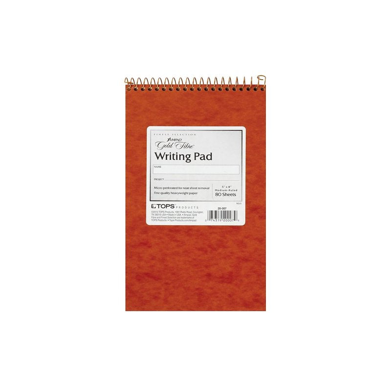 Ampad Gold Fibre Retro Wirebound Writing Pad - 5 x 8 Ivory, 80 Sheets