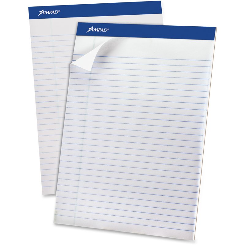 Legal Ruled Recycled Writing Pads - 50 Sheets, 12 Pack
