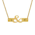 Personalized Gold, Rose Gold or Silver Couple's Bar Necklace Engravable Gift for Mom, Wife & Partner