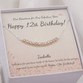Sterling Silver Beads Necklace for Girls - 12th Birthday Gift with Personalization