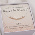 Sterling Silver Beads Necklace for 12th Birthday Girl - Customizable Gift