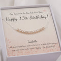 Sterling Silver 13 Beads Necklace for Girls - 13th Birthday Gift, Bat Mitzvah Present
