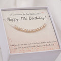 Sterling Silver 17 Beads Necklace Gift for 17th Birthday Girl