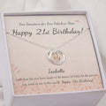 Personalized 21st Birthday Necklace with 2 Circles in Sterling Silver Gift for Her