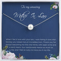 Mother In Law Pearl Necklace Gift - White, Pink, Gold or Silver Chain