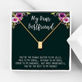 Friendship Necklace with Cube Pendant - Best Friend Gift for Her, Customizable Color