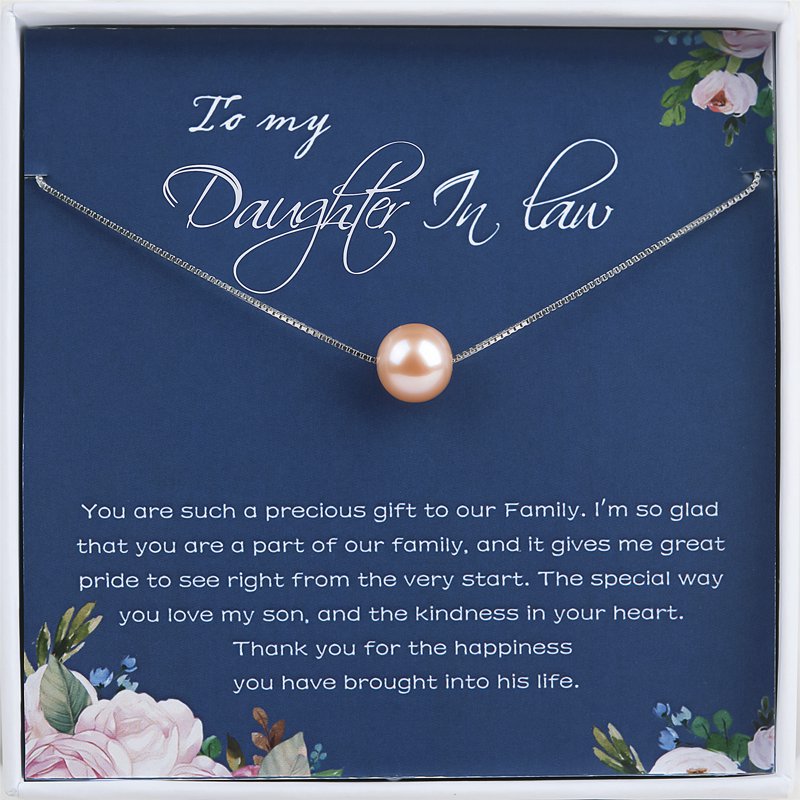 Sterling Silver Pearl Necklace for Daughter-in-Law Birthday Gift
