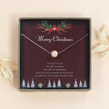 Christmas Pearl Necklace for Mom & Grandma - Sterling Silver & Pink/White Pearls