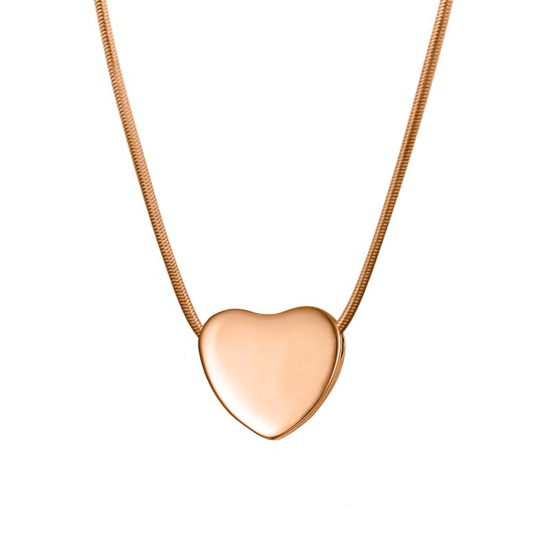 Cremation Heart Necklace for Ashes - Memorial Jewelry in Rose Gold, Gold, Silver