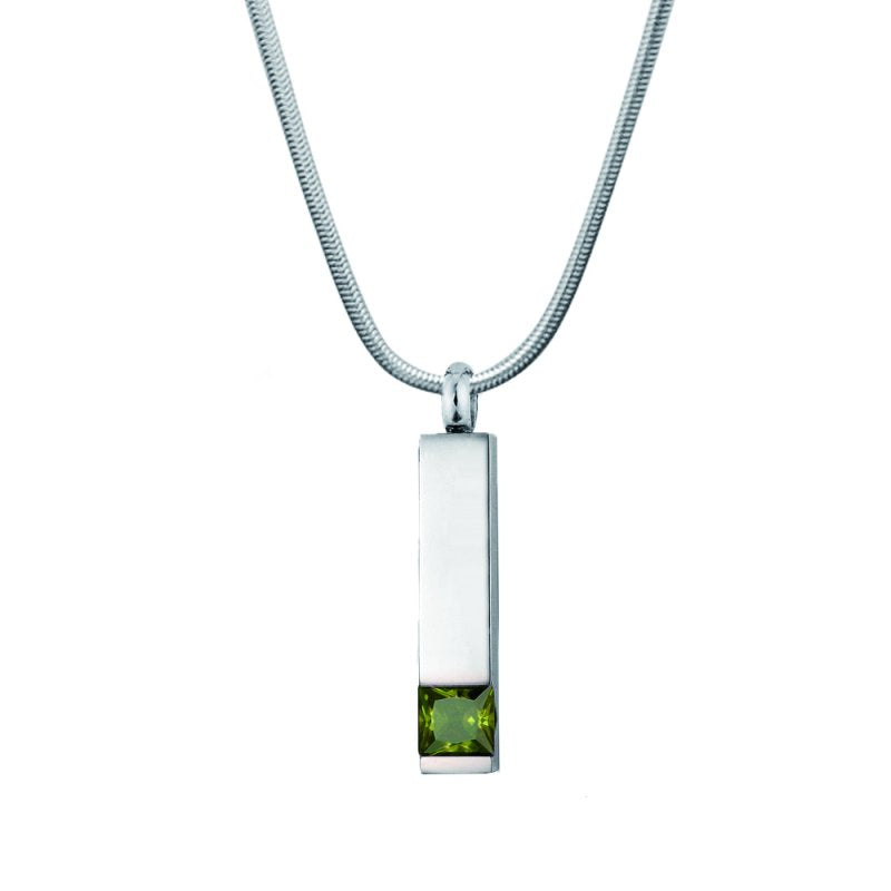 Birthstone Cremation Necklace Memorial Pendant for Ashes - Water-Resistant Jewelry