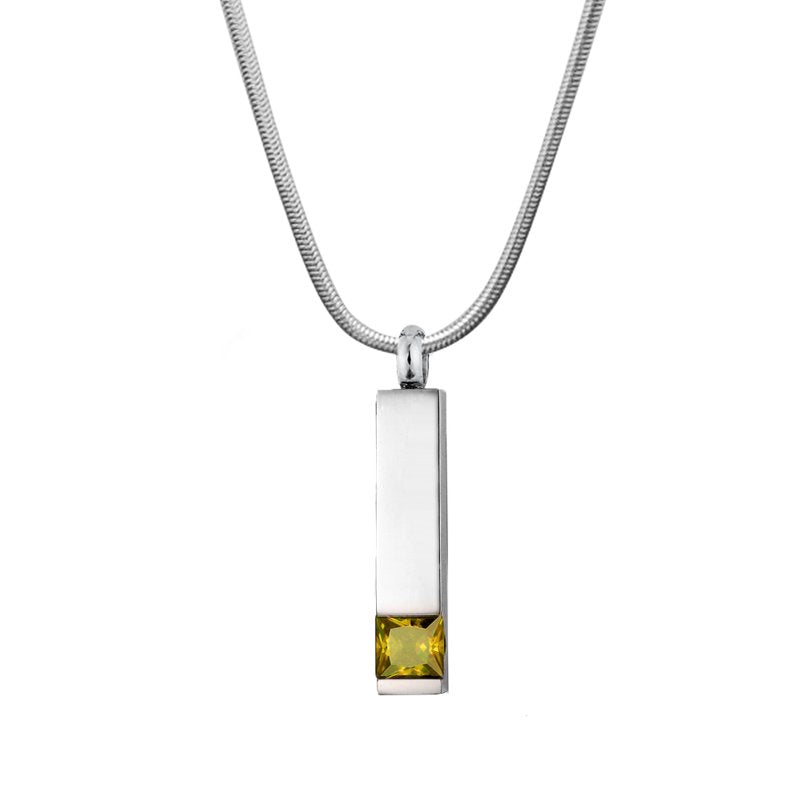 Memorial Cremation Necklace with Birthstone Pendant - Waterproof Ash Urn Jewelry