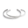 Personalized Couple's Engravable Coordinates Bracelets Set - Matching Silver, Gold or Rose Gold Bangles with Gift Box