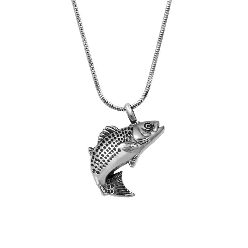 Waterproof Cremation Necklace with Ashes Container - Stainless Steel Memorial Jewelry