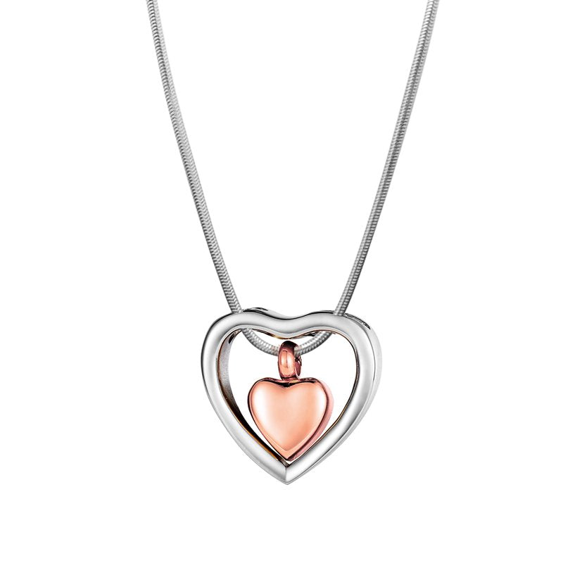 Floating Heart Cremation Jewelry Necklace for Ashes Memorial Keepsake
