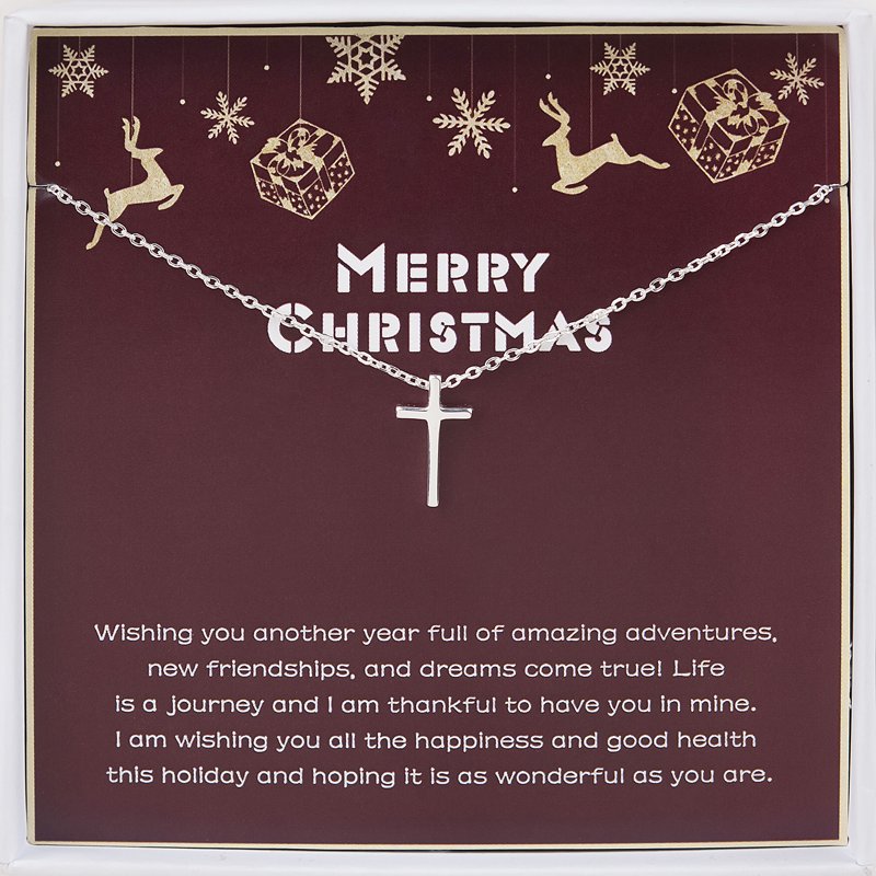 Sterling Silver Cross Necklace for Women - Friendship Jewelry Gift
