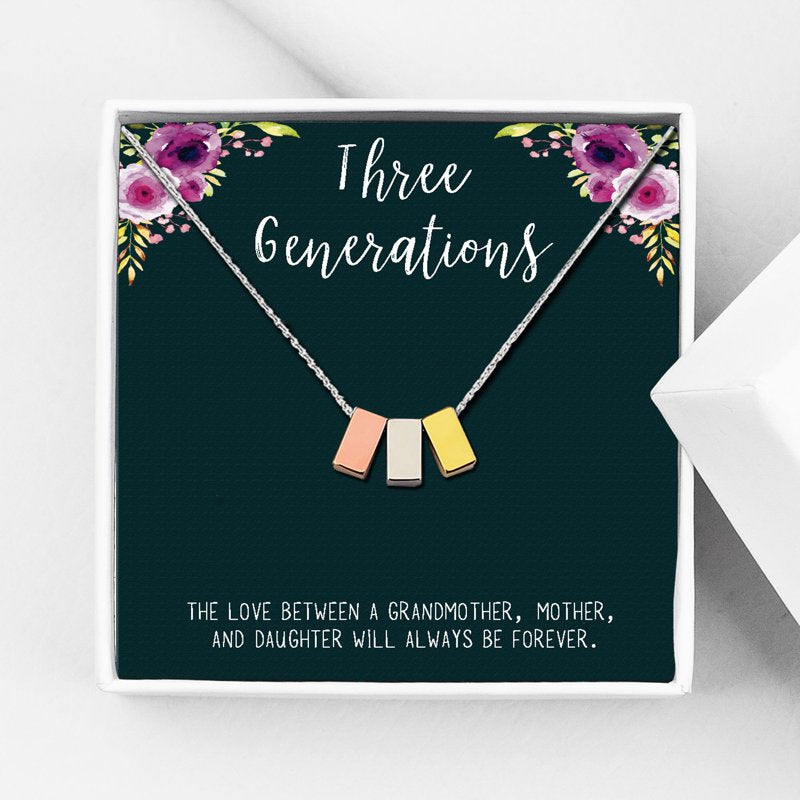 Multicolor Cube Pendant Necklace for Mothers - Gift for Mom and Her Birthday