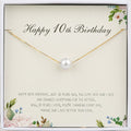 Birthday Pearl Necklace for Girls - 10th Birthday Gift, Multiple Color Options