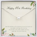 Personalized 10th Birthday Pearl Necklace Card Gift for Girl - Multiple Colors