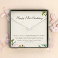 13th Birthday Pearl Necklace for Girls - Card Gift with Natural Pearl & Silver or Gold Chain