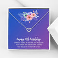 18th Birthday Necklace Gift Stainless Steel Heart Pendant with Card - Girl Daughter