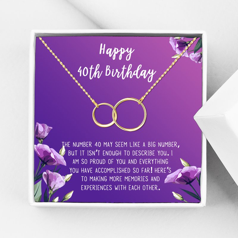 Personalized 40th Birthday Necklace Gift for Her Stainless Steel Jewelry