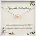 Birthday Pearl Necklace Gift for Grandma - 50th Anniversary Jewelry with Silver or Gold Chain