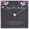 Sterling Silver Pearl Necklace for 60th Birthday Women Gift - Multiple Colors
