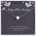 Sterling Silver Pearl Necklace Gift for 60th Birthday Women - Multiple Color Options