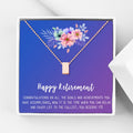 Retirement Necklace for Women - Gift for Teacher Nurse Friend Coworker - Rose Gold & Silver Options
