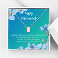 Retirement Necklace for Women - Gift for Teacher Nurse Coworker - Rose Gold & Bright Blue