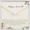 Pearl Necklace Gift for 16th Birthday - Sweet 16 Jewelry for Daughter & Niece