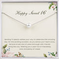 Pearl Necklace for Sweet 16 Birthday Gift for Daughter or Niece - Silver or Gold Chain Options
