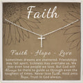 Sterling Silver Cross Necklace Gift for Women Faith Hope Love Jewelry