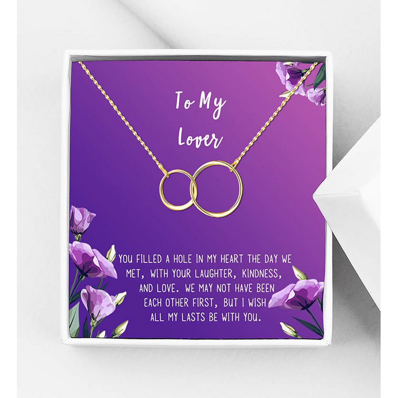 Lover Necklace Gift for Her with Infinity Double Ring Charm – Romantic Jewelry for Special Occasions