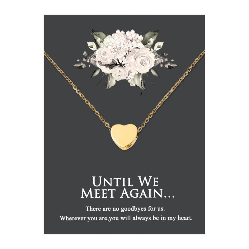 Mini Heart Cremation Jewelry Necklace Keepsake for Ashes Memorial Pendant - Gold, Rose Gold, Silver