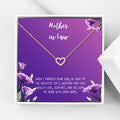 Mother-in-Law Necklace Gift Set with Card - Heart or Cube Styles, Gradient Colors